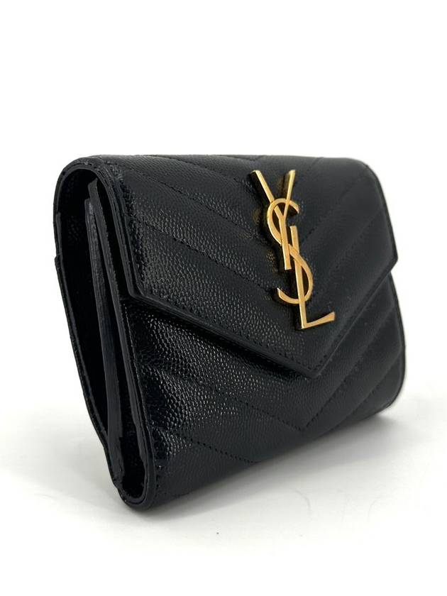 Luxury Saint Laurent Monogram Envelope Gold Ring Wallet 403943