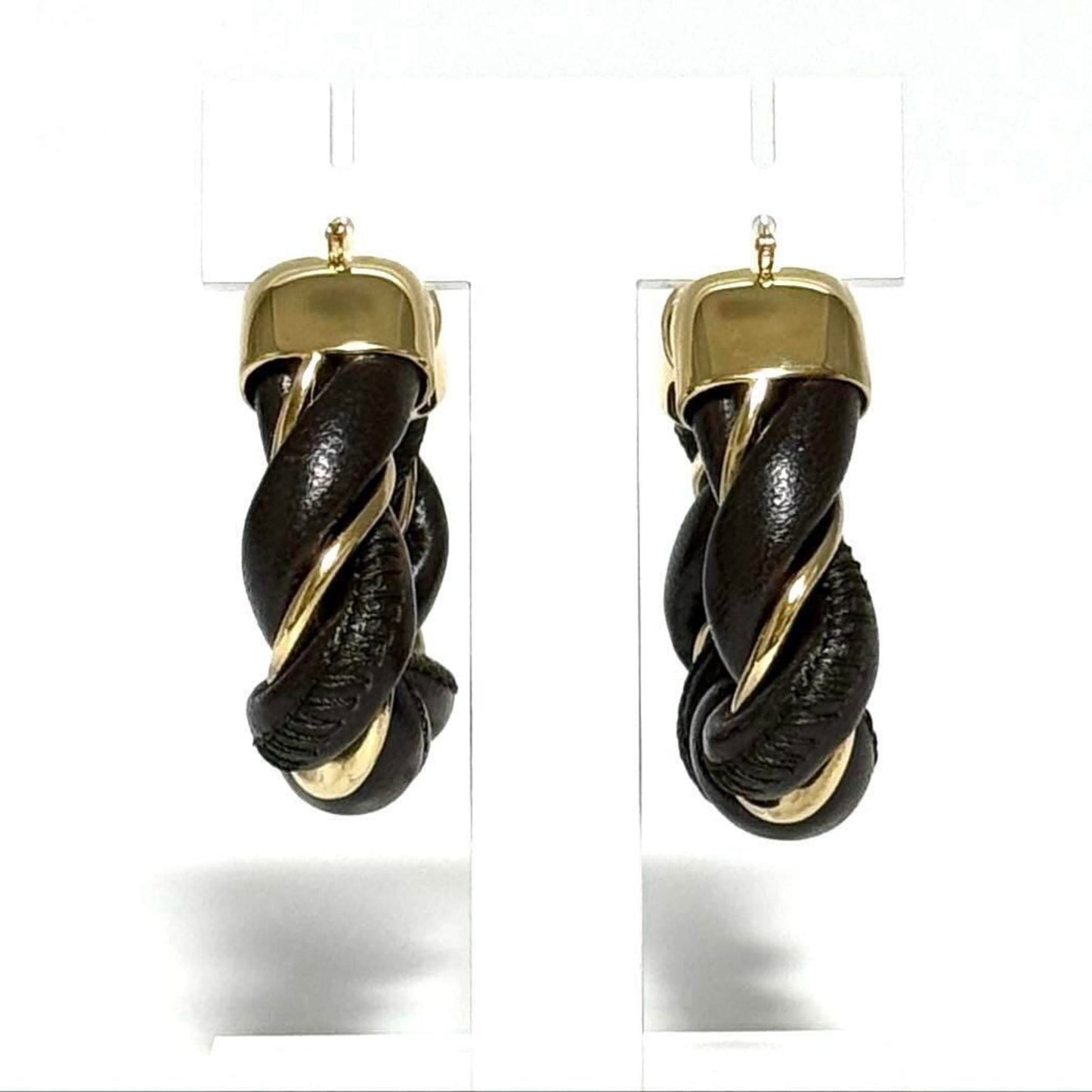 Luxury Bottega Veneta  Leather  925 Hoop Earrings ()