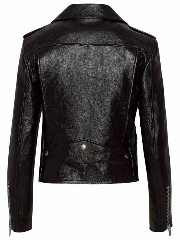 Luxury Saint Laurent Classic Leather Biker Jacket Black
