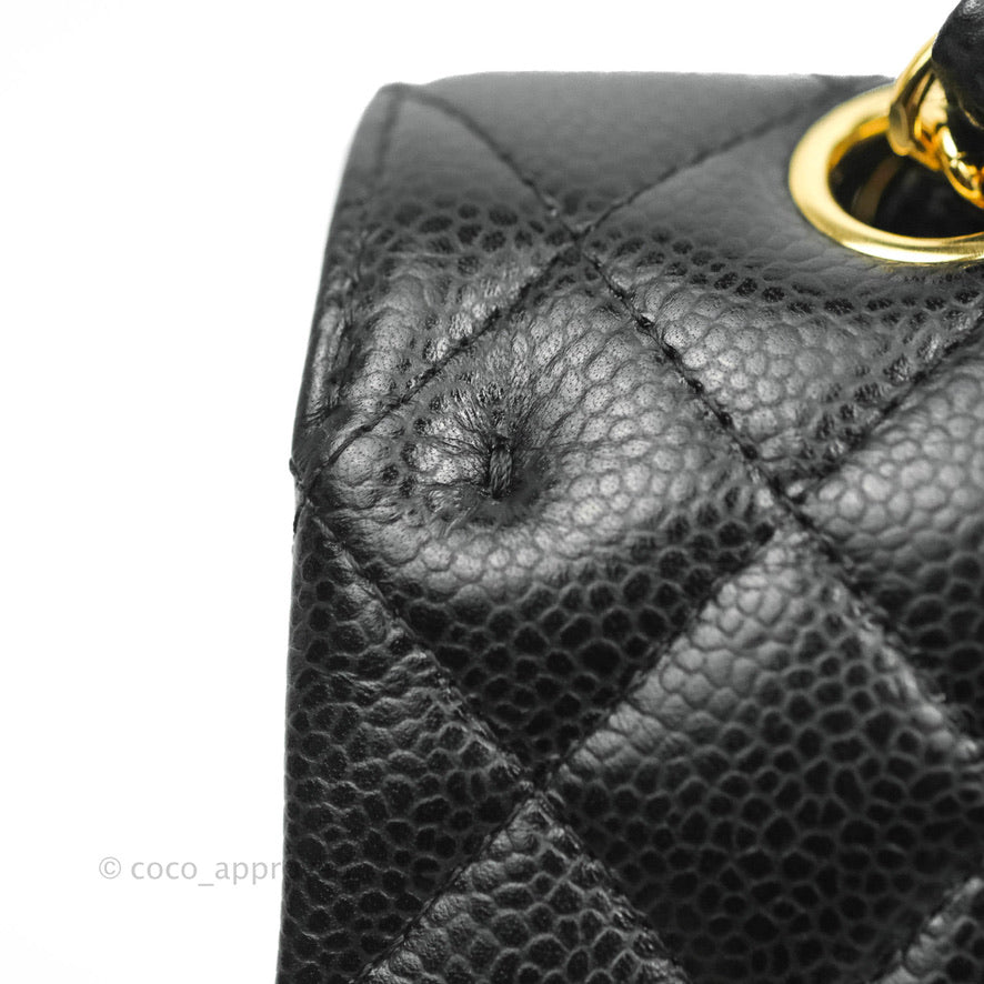 Chanel Classic Double Flap M/L Black Caviar Gold Hardware
