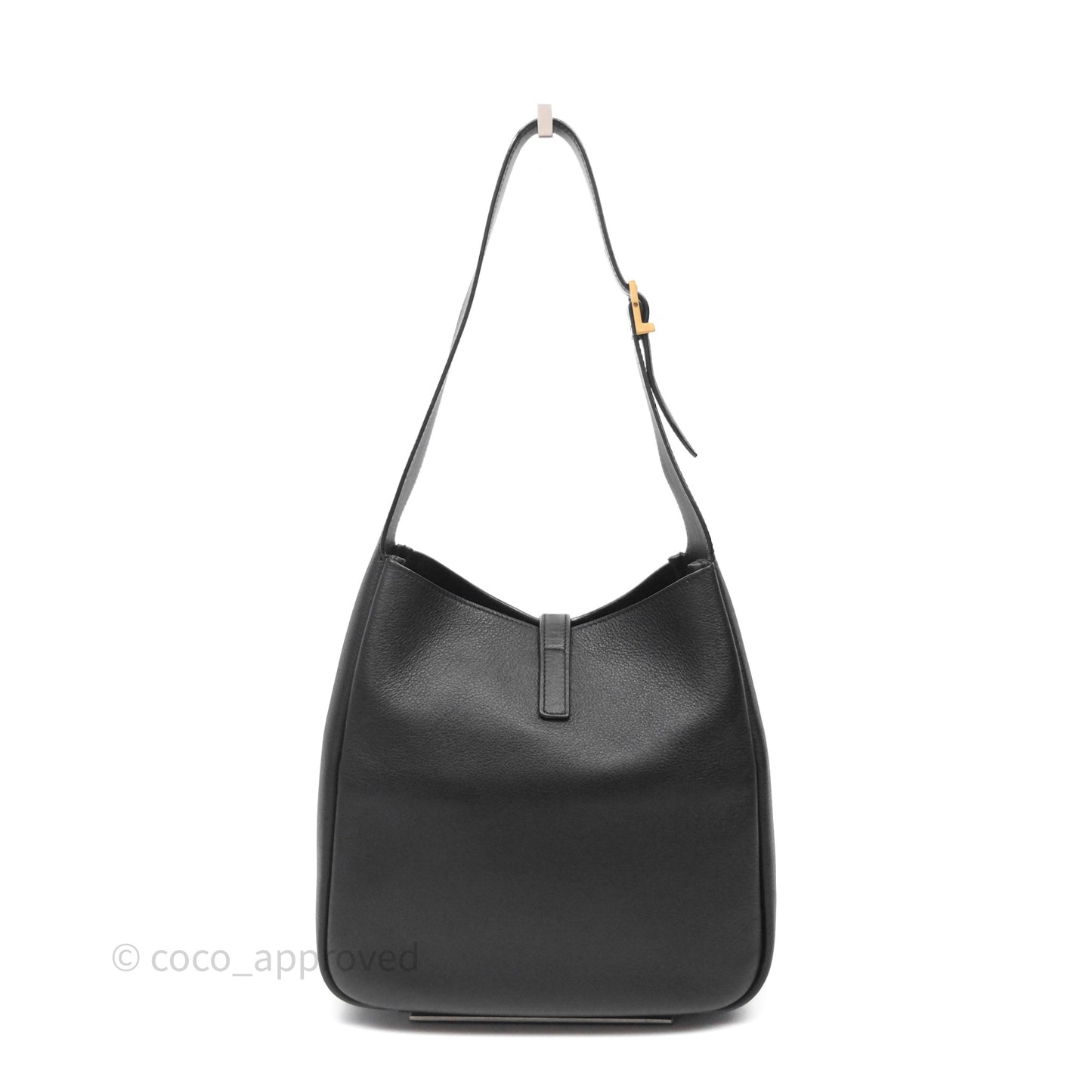 Saint Laurent LE 5 à 7 Supple Small Black Grained Leather Gold Hardware