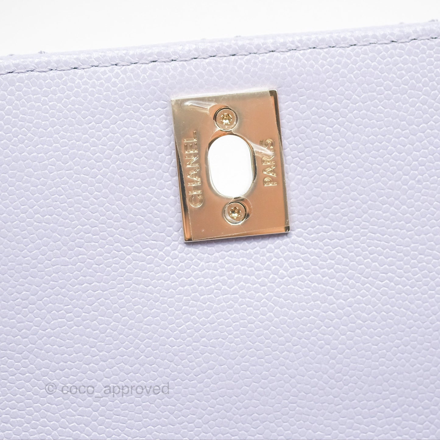 Chanel Small Coco Handle Quilted Lilac Caviar Gold Hardware