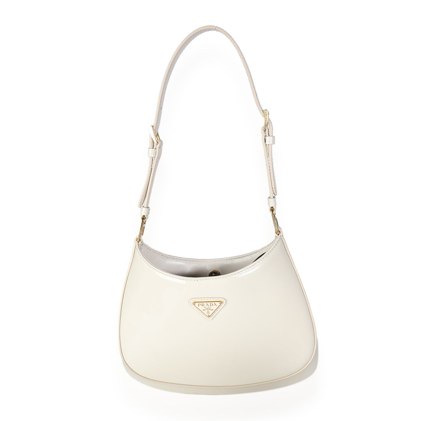 Luxury PradaIvory Patent Cleo Bag