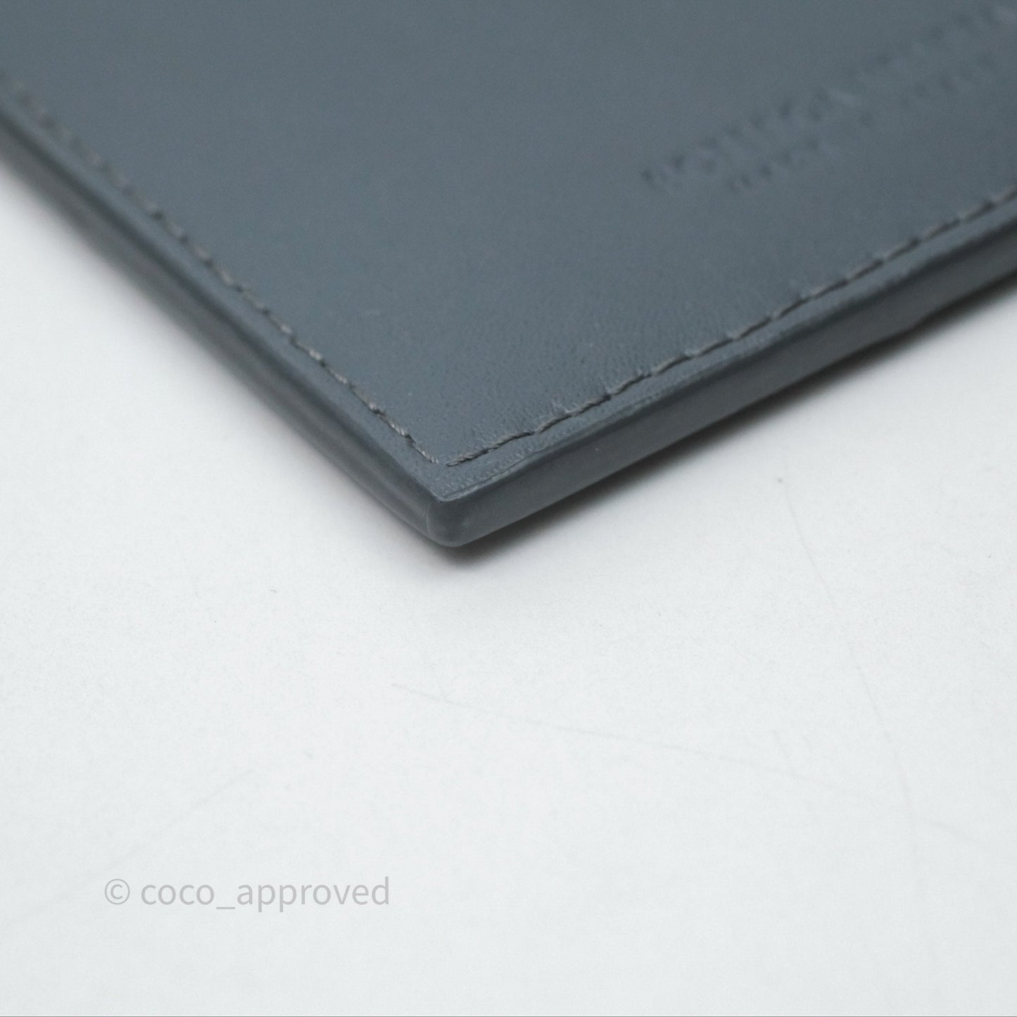 Bottega Veneta Cassette Credit Card Case Grey Blue