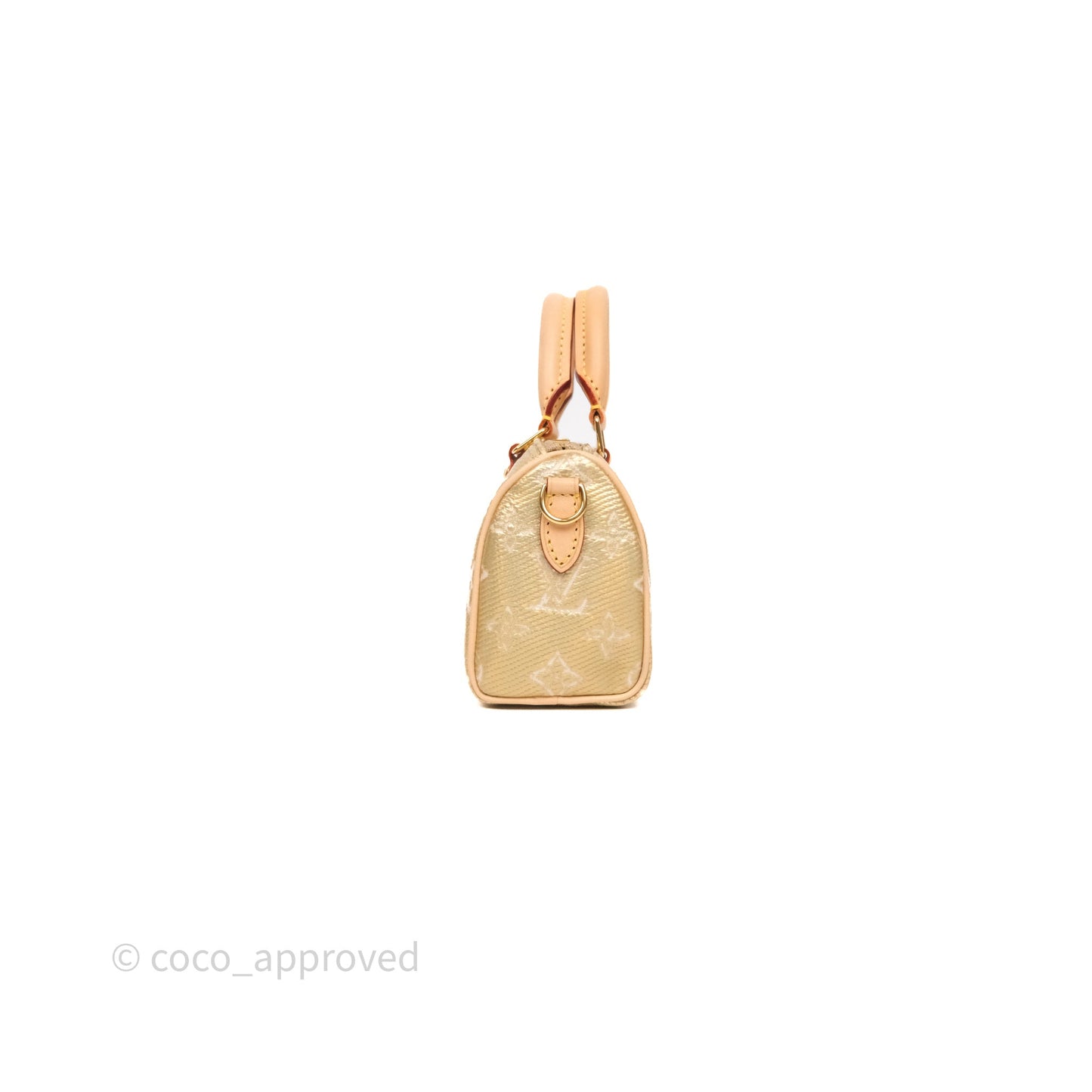 Louis Vuitton Nano Speedy Monogram Gold Jacquard Fabric
