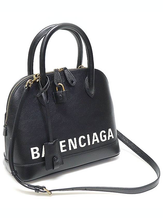 Luxury Balenciaga 550645 Black Leather Logo Printing Bill Top Handle Small 2WAY