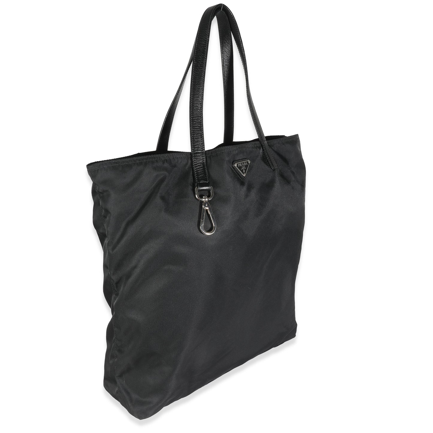 Luxury PradaBlack Nylon Logo Shopper Tote