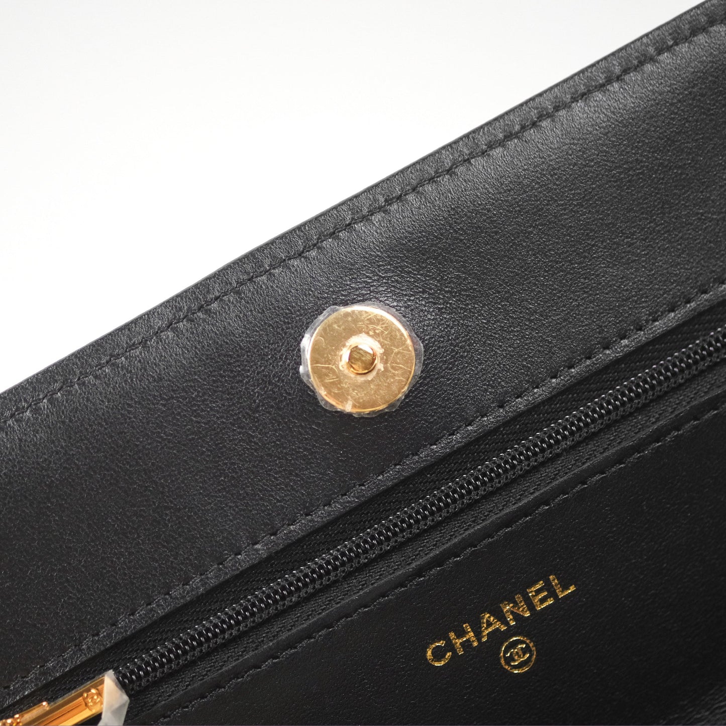 Chanel Classic Quilted Wallet on Chain WOC Black Lambskin Gold Hardware