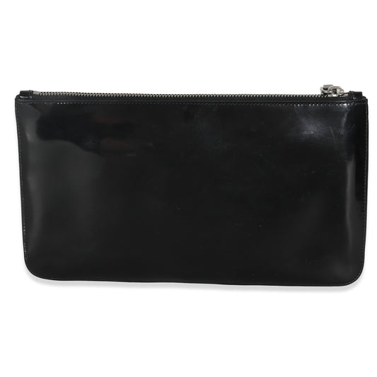 Luxury PradaBlack Spazzolato Flower Zip Pouch