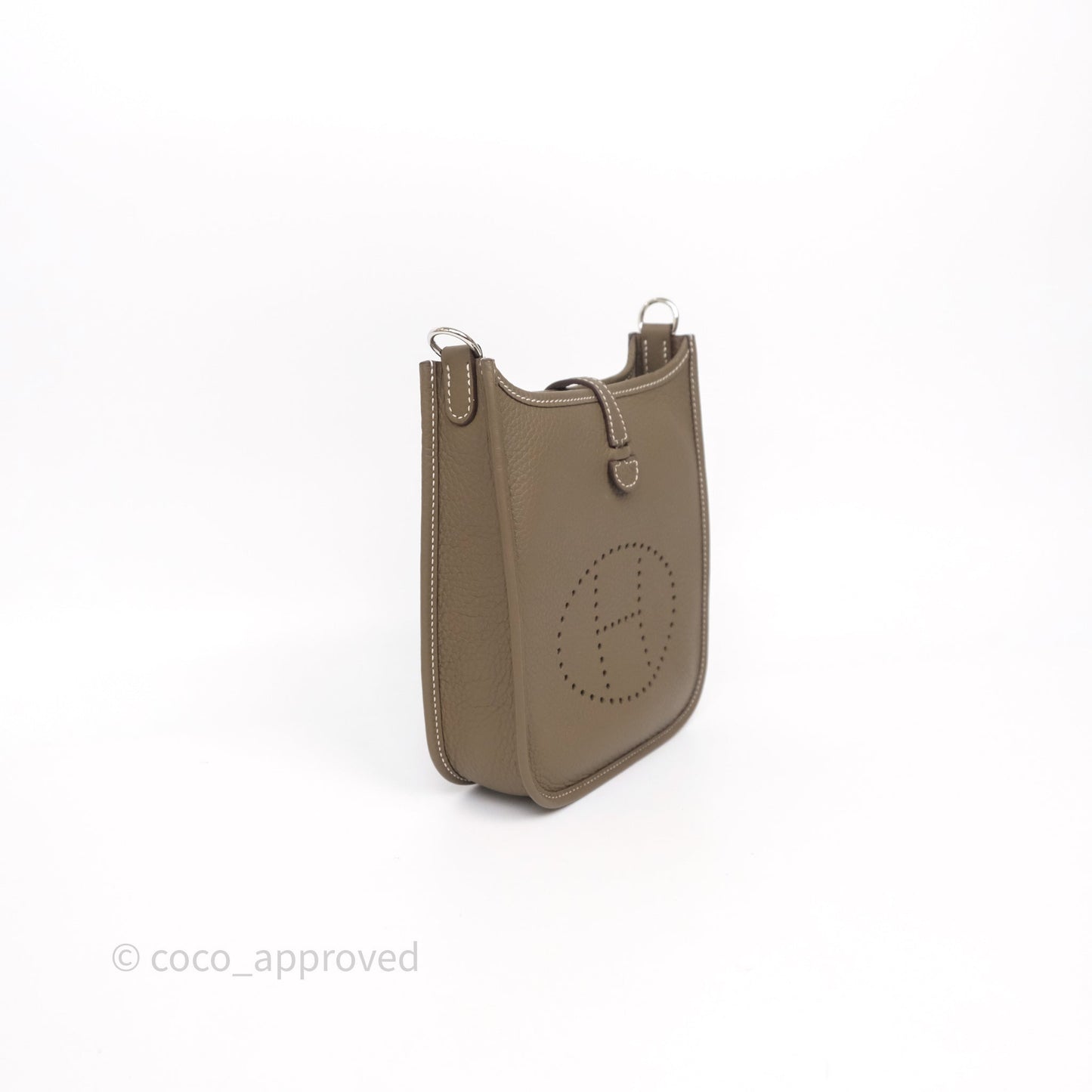 Hermès Mini Evelyne 16 Etoupe 18 Clemence Palladium Hardware