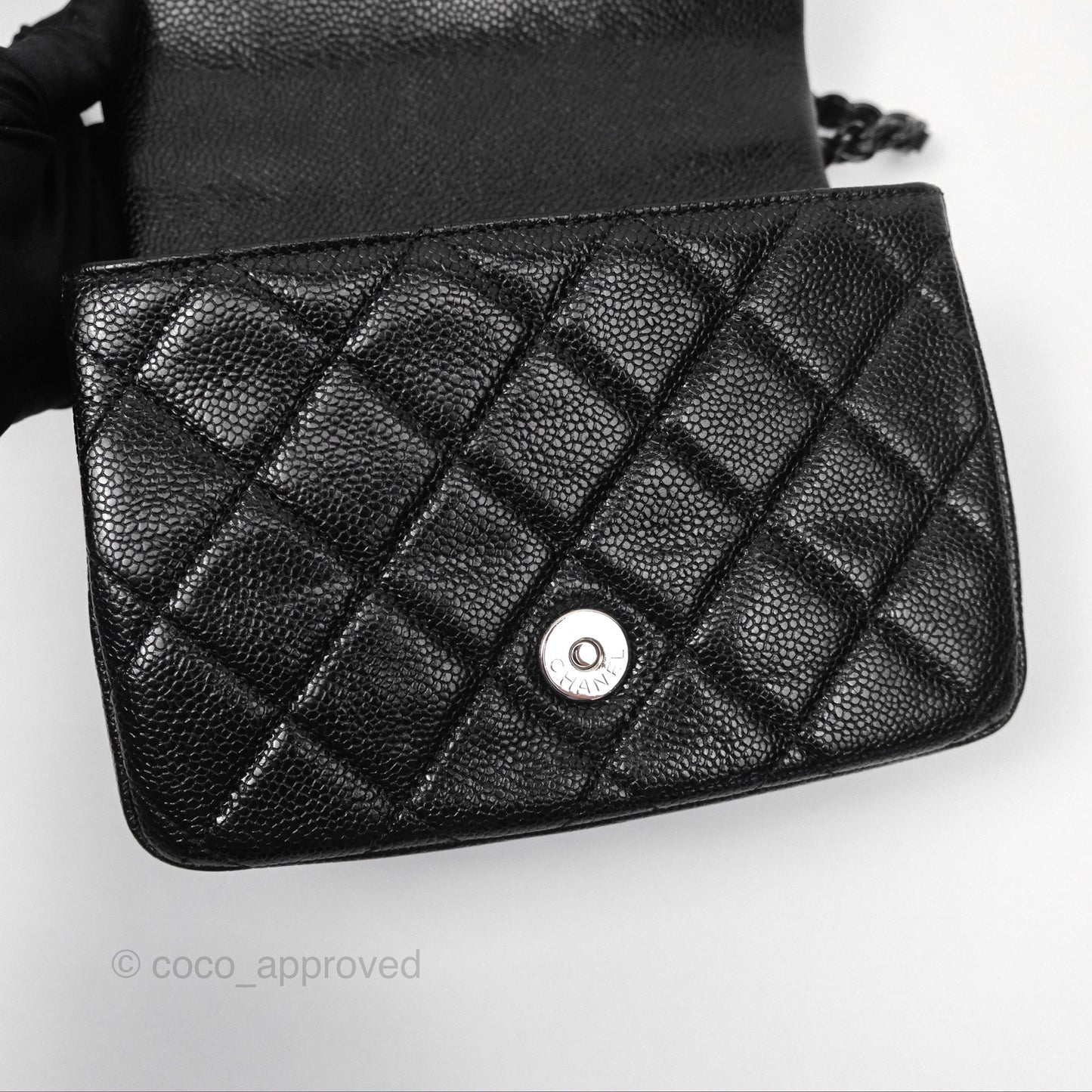 Chanel Quilted Mini Square Flap Bag So Black Caviar Incognito