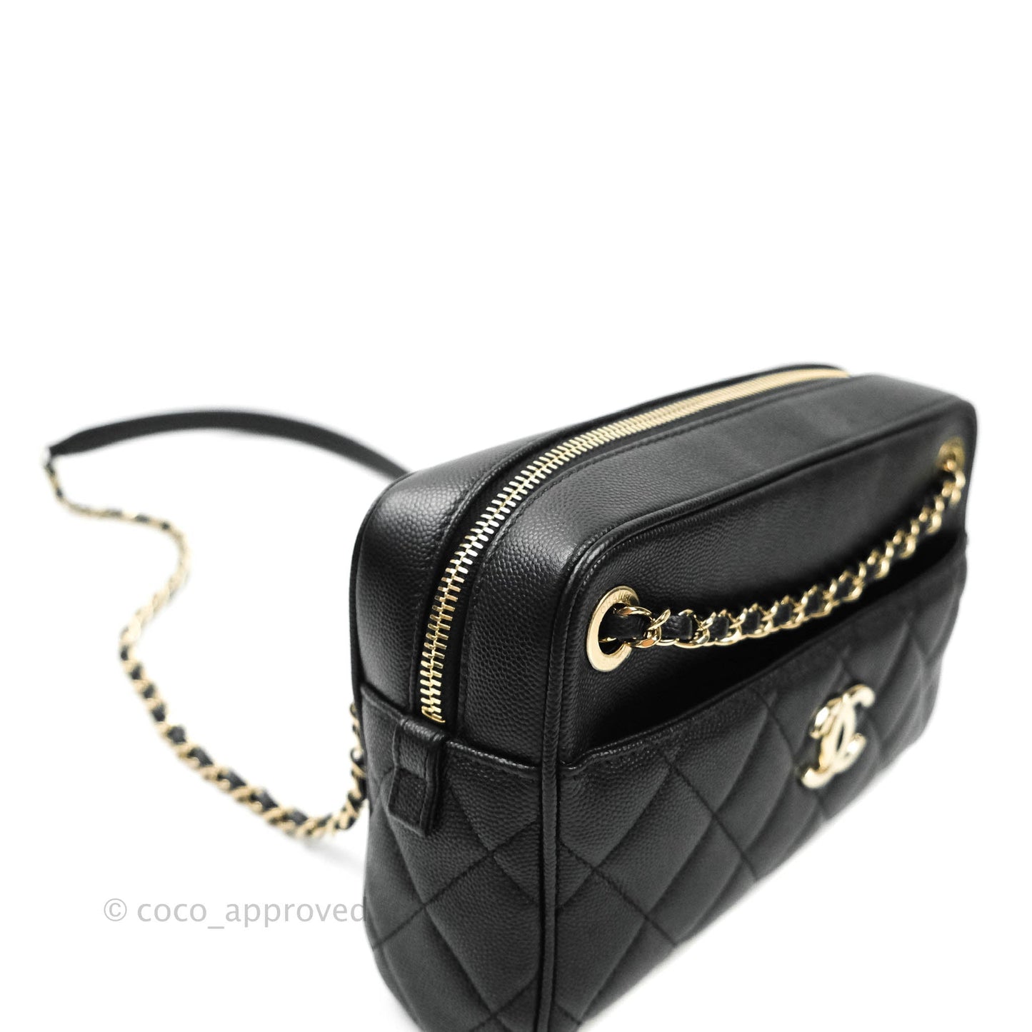 Chanel Camera Bag With Detachable Pouch Black Caviar Gold Hardware