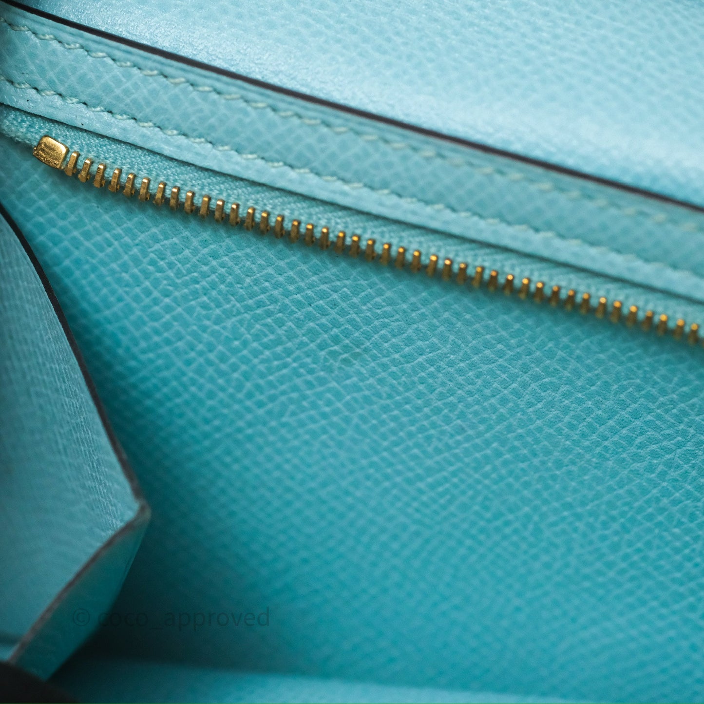 Hermès Bearn Long Wallet Bleu Atoll 3P Epsom Gold Hardware