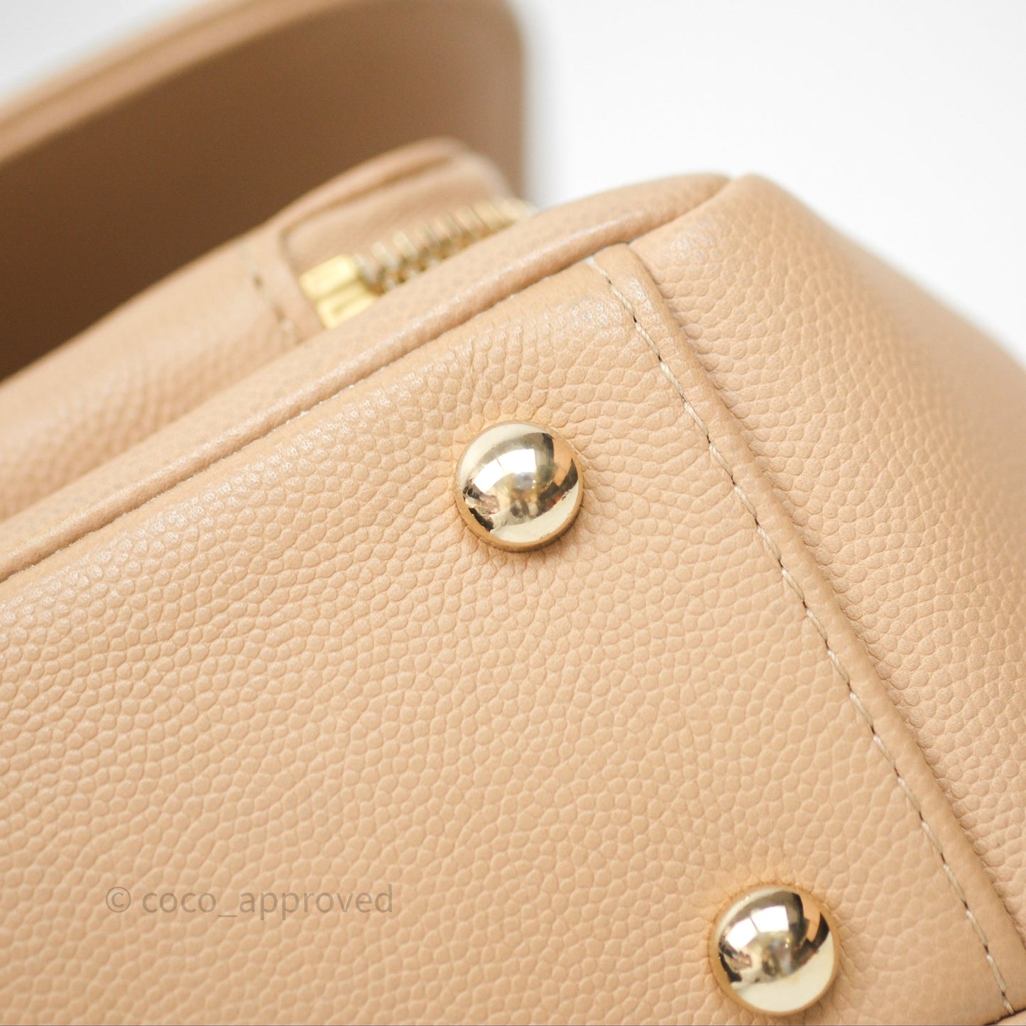 Chanel Quilted Small Business Affinity Flap Beige Caviar Gold Hardware