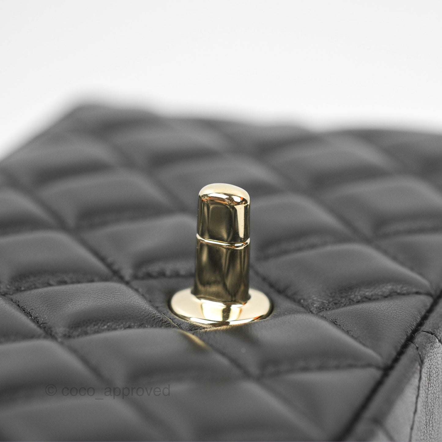 Chanel Quilted Mini Rectangular Black Lambskin Gold Hardware