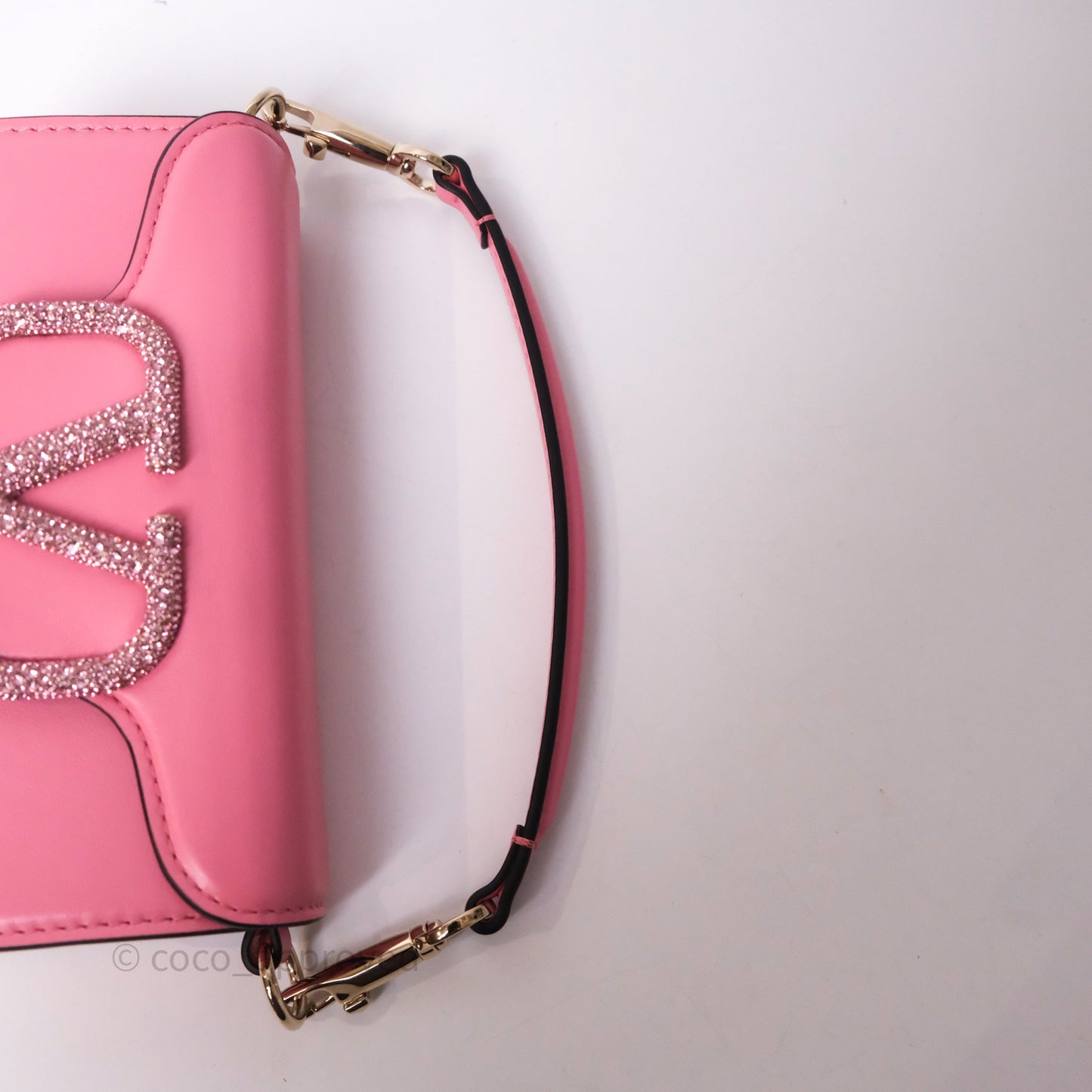 Valentino Garavani Locò Small Shoulder Bag Pink Calfskin Gold Hardware