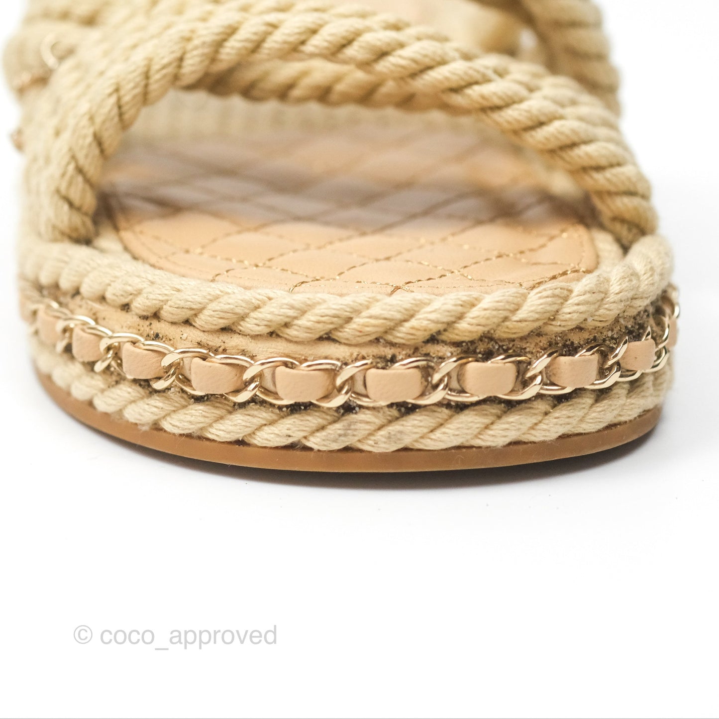 Chanel Cord Chain Slides Size 39