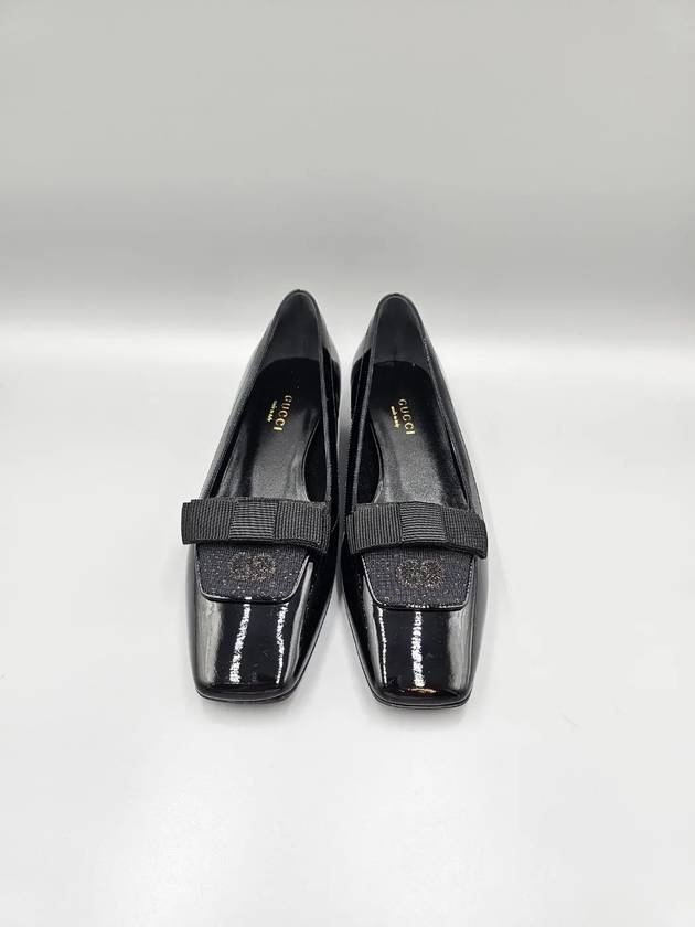 Luxury Gucci Trending 2025 GG Canvas Patent Leather Ballet Flat Black