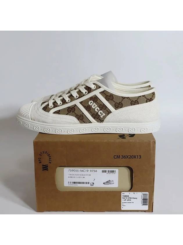 Luxury Gucci Trending 2025 GG Low Top Sneakers Beige Ebony