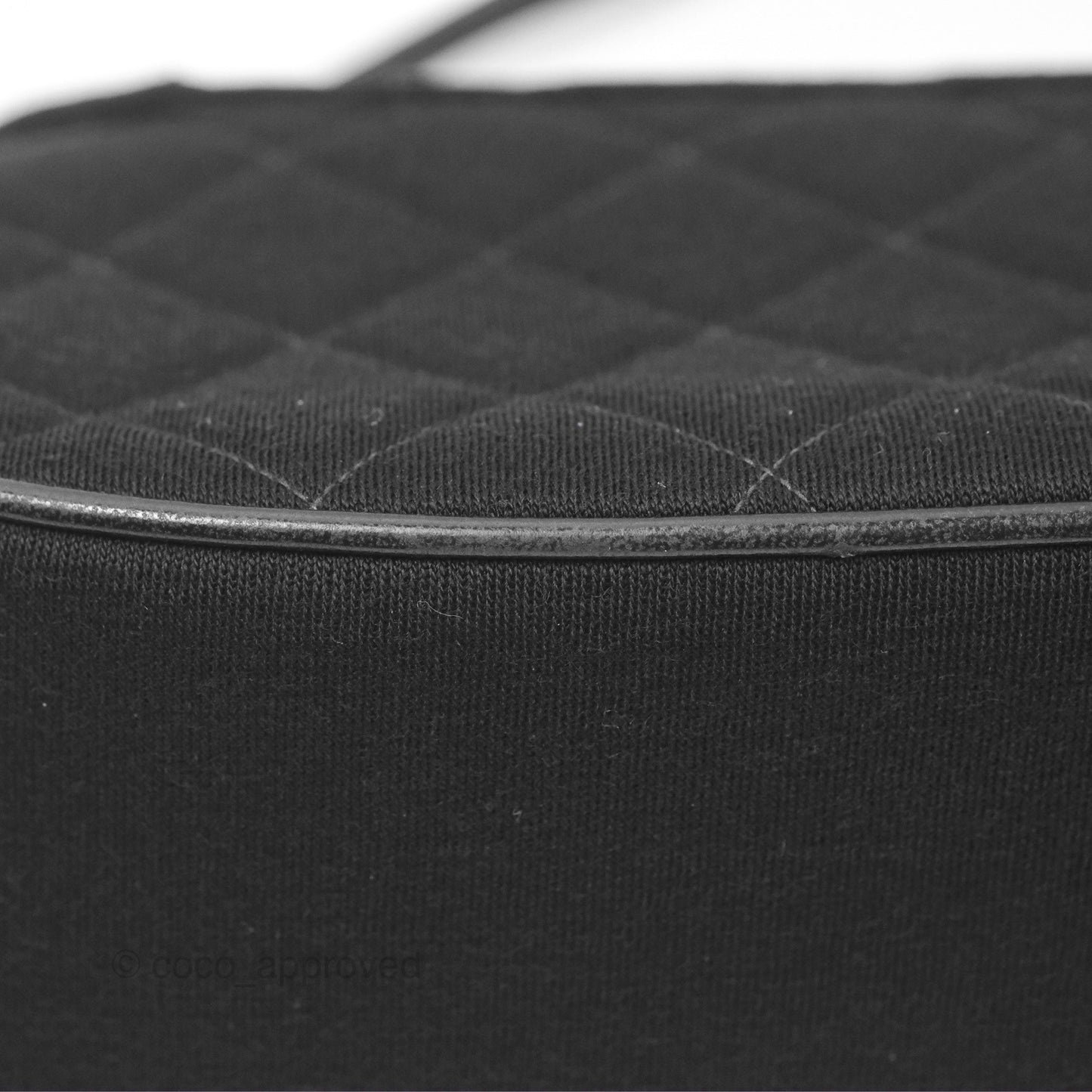 Chanel Vintage Small Quilted Jersey Mademoiselle Top Handle Flap Bag Black
