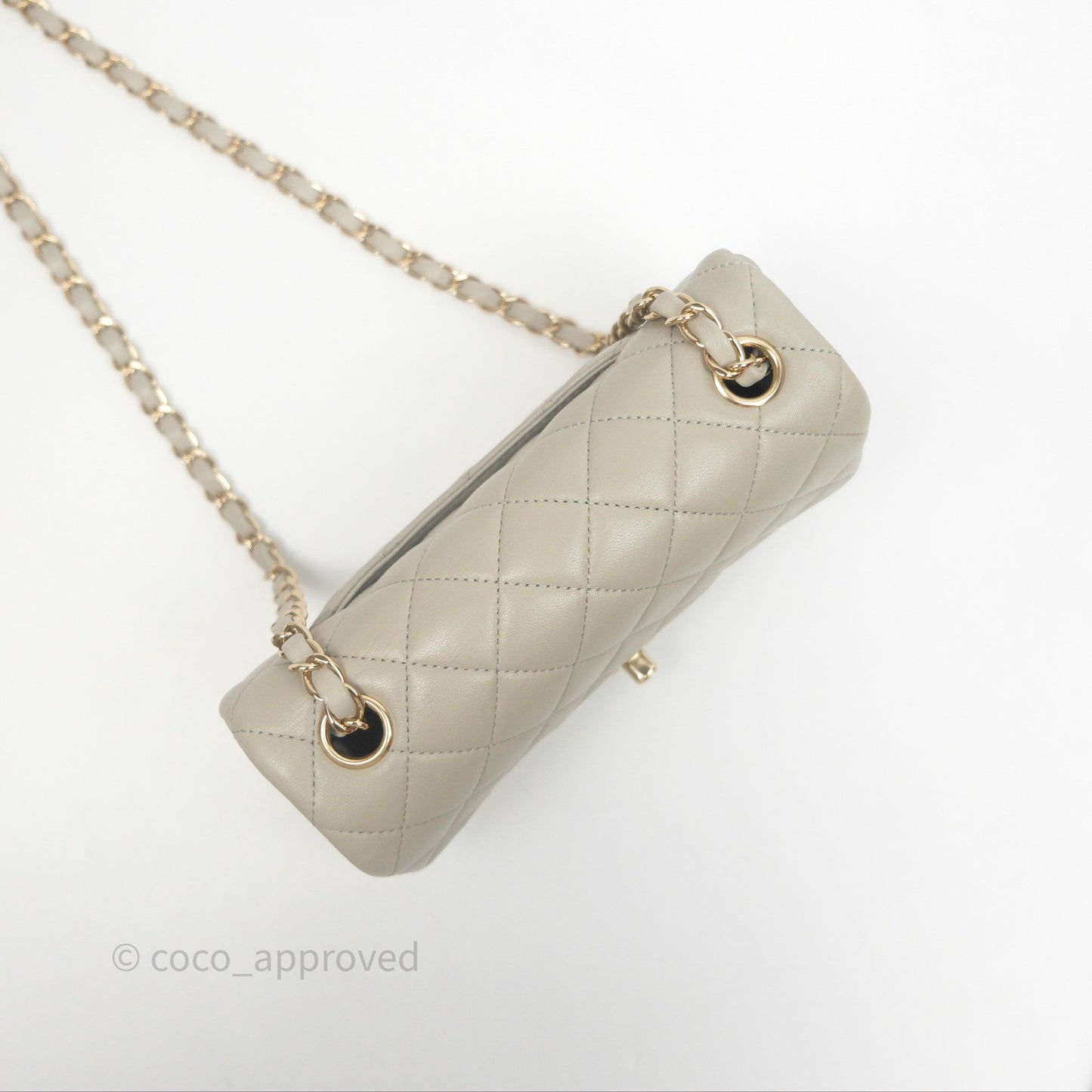 Chanel Mini Rectangular Quilted Sage Lambskin Gold Hardware