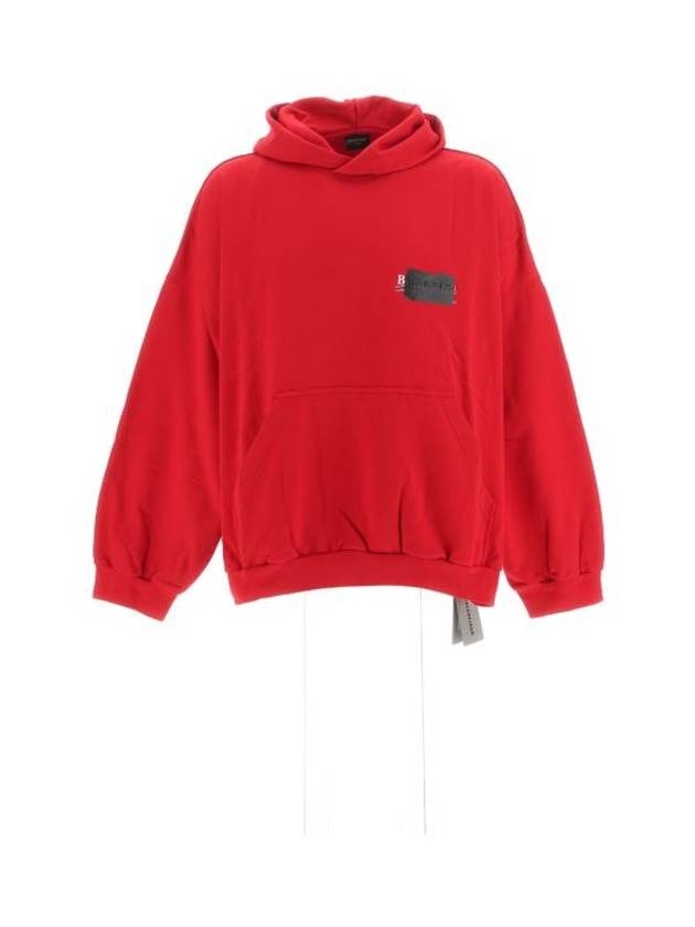 Luxury Balenciaga Logo Tape Hoodie Red