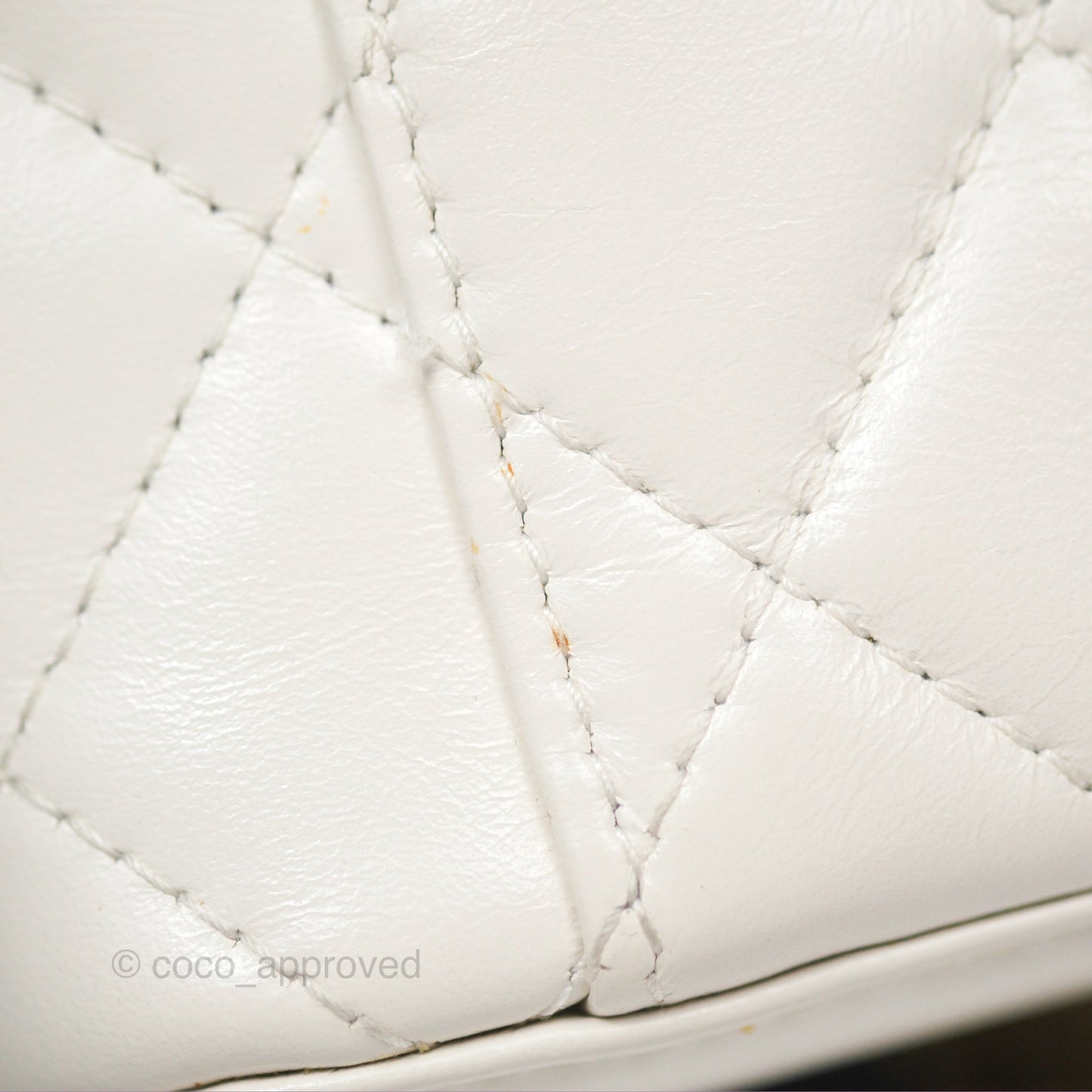 Chanel Quilted Mini Perfect Fit Vanity With Chain White Calfskin Aged Gold Hardware
