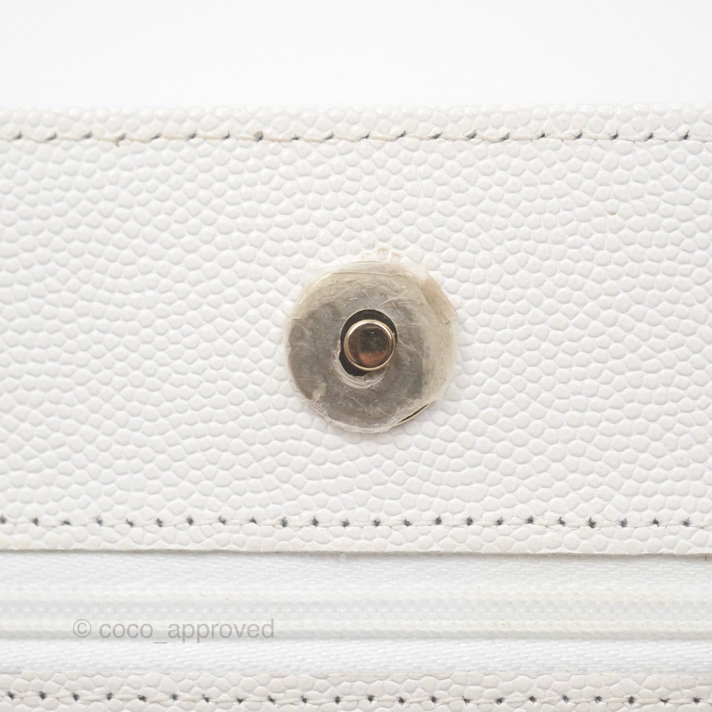 Chanel Quilted Classic Wallet on Chain WOC White Caviar Gold Hardware