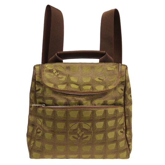 Luxury Chanel 2001-2003 New Travel Line Backpack Brown Jacquard
