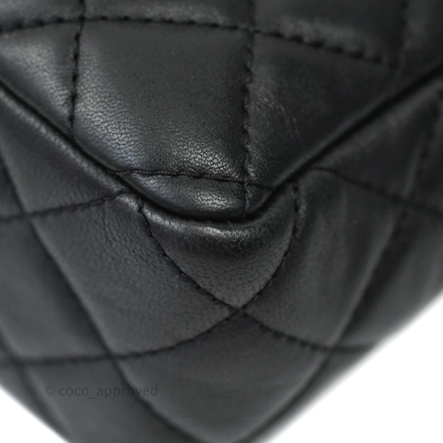 Chanel Quilted Calfskin Black Flap Bag Silver Hardware