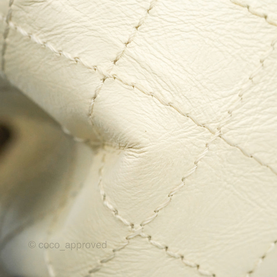 Chanel Mini Reissue 224 White Ivory Aged Calfskin Aged Gold Hardware