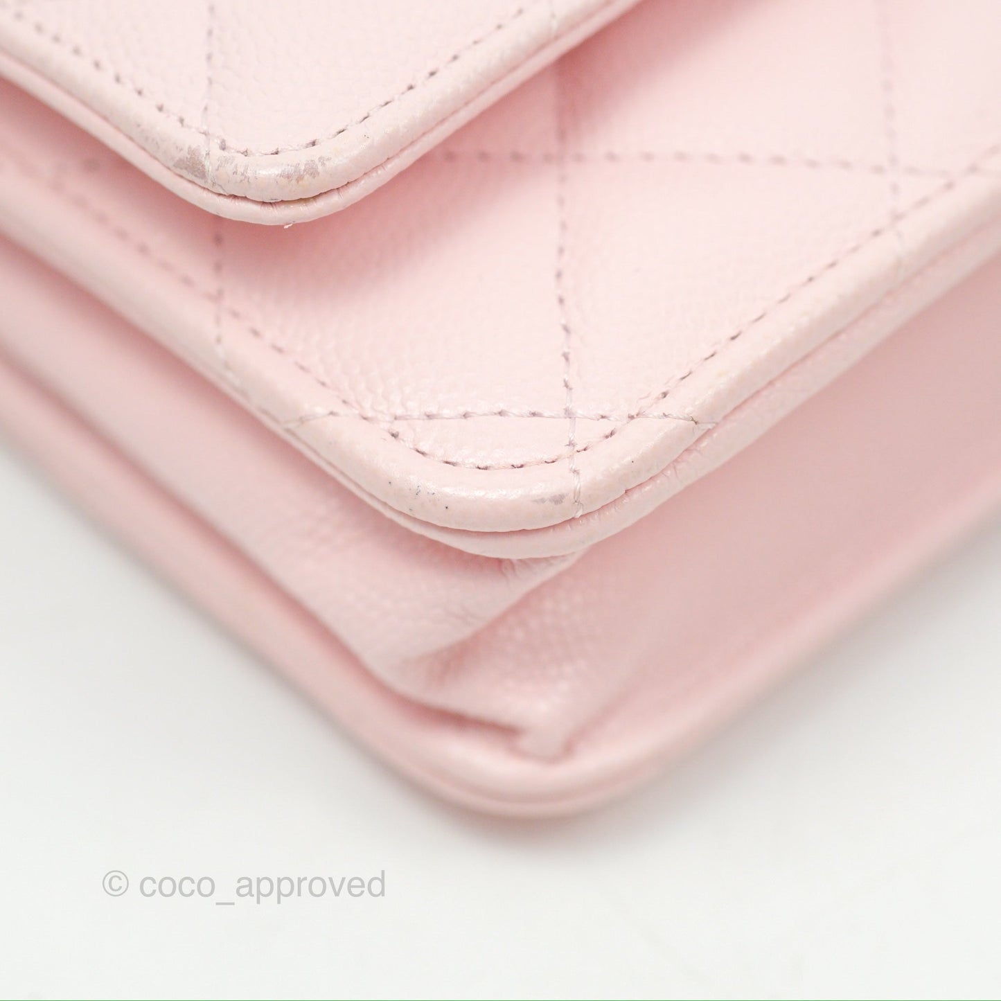 Chanel Quilted Classic Wallet On Chain WOC Pink Caviar Gold Hardware