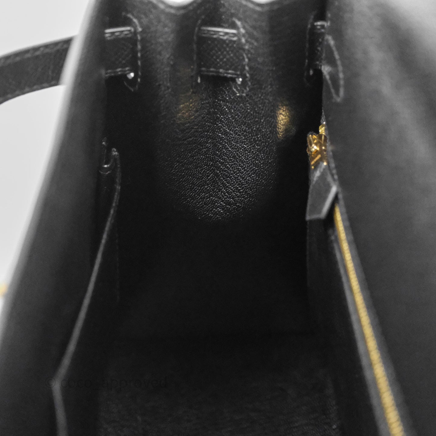 Hermès Kelly 28 Sellier Black Noir 89 Epsom Gold Hardware