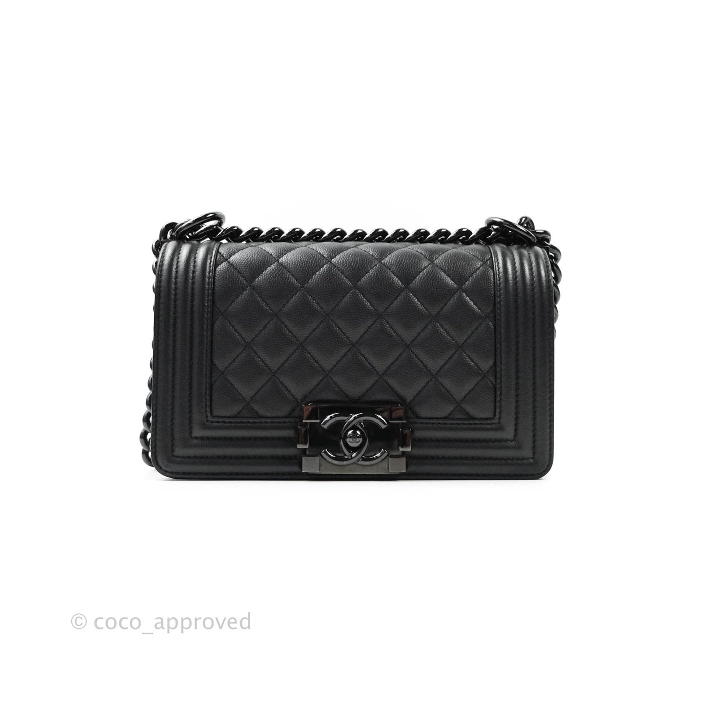 Chanel Quilted So Black Small Boy Caviar