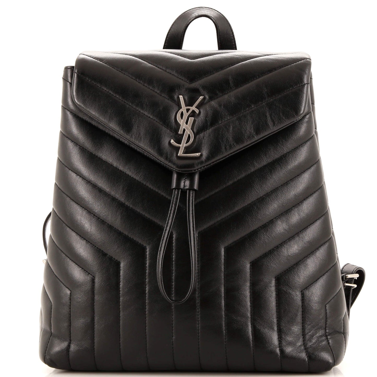 Luxury Saint Laurent LouLou Backpack Matelasse Chevron Leather Medium