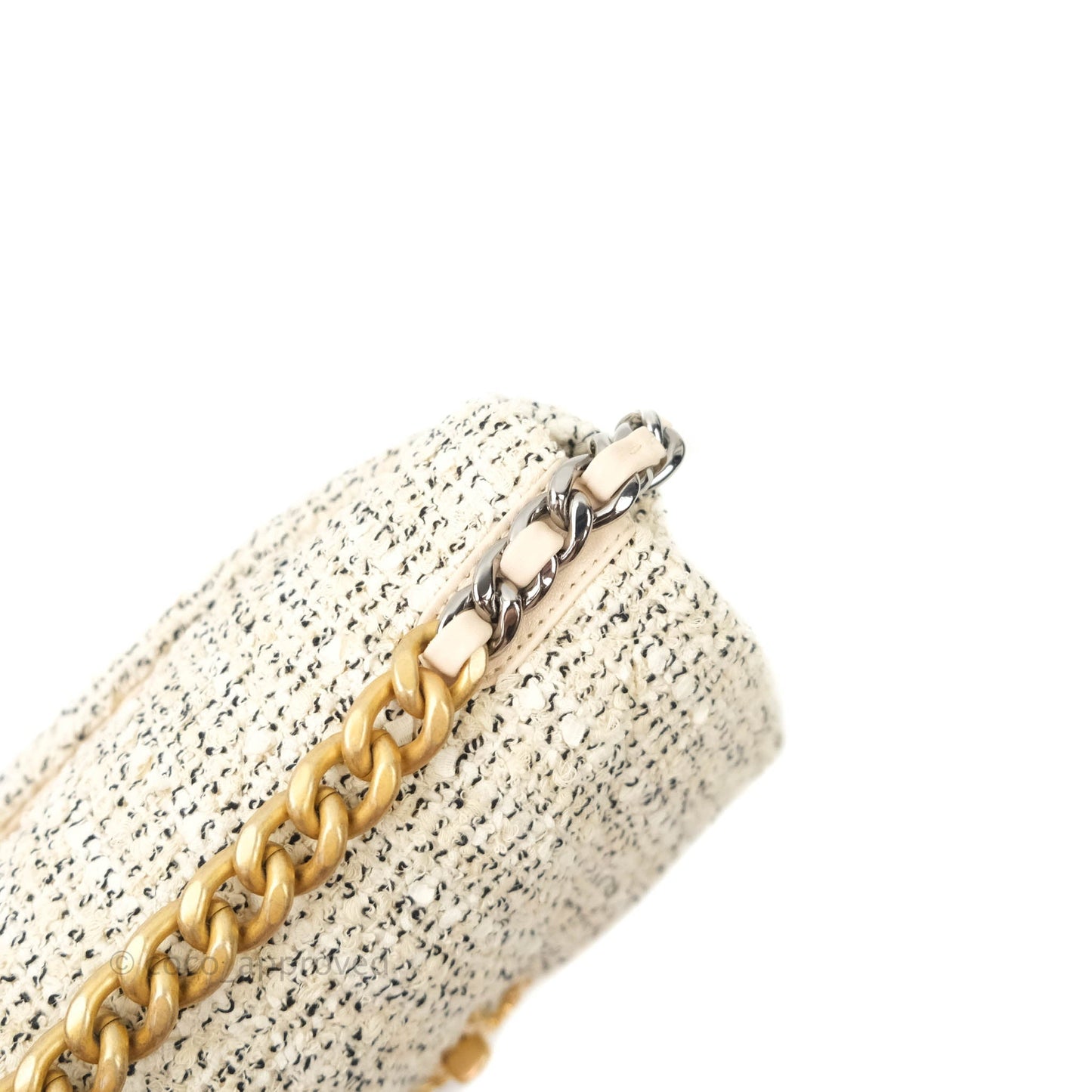 Chanel 19 Small Tweed Oreo Cream Mixed Hardware