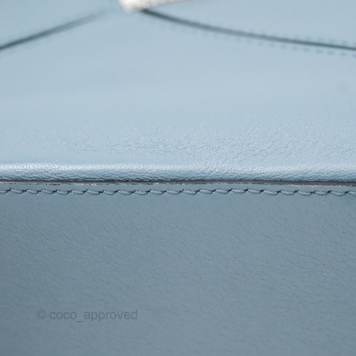 Loewe Small Puzzle Bag Blue Calfskin Silver Hardware