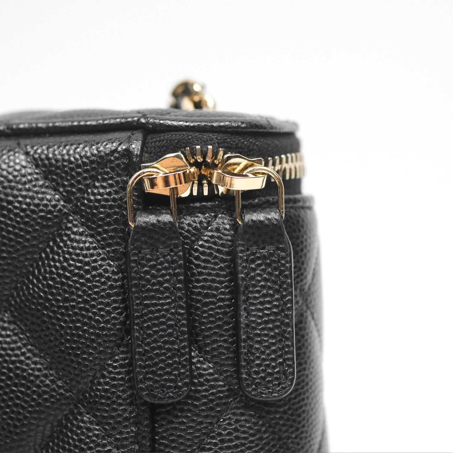Chanel Classic Mini Vanity With Chain Black Caviar Gold Hardware