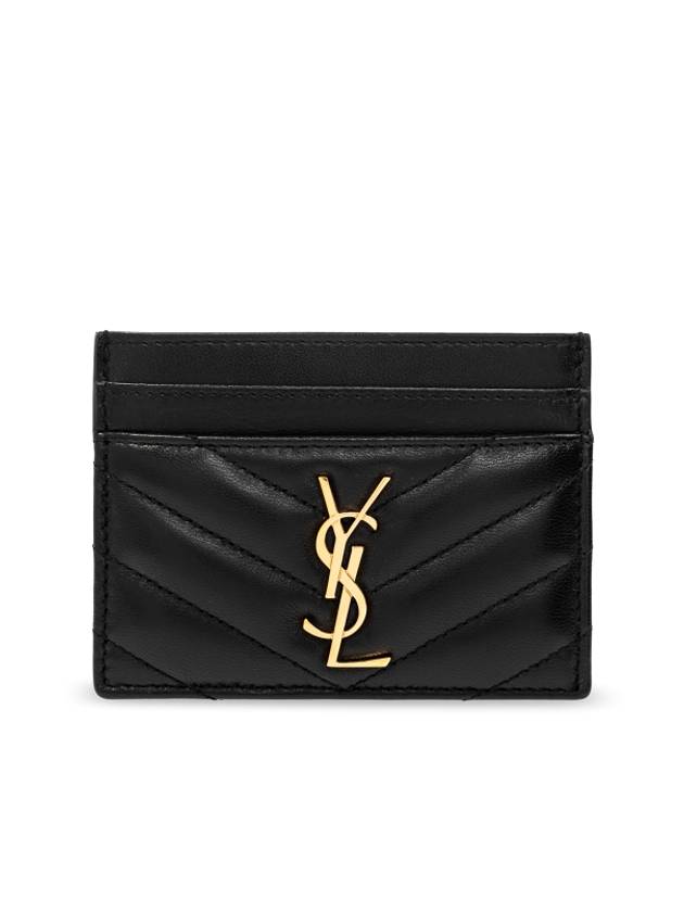 Luxury Saint Laurent Cassandre Matelasse Lambskin Card Wallet Black