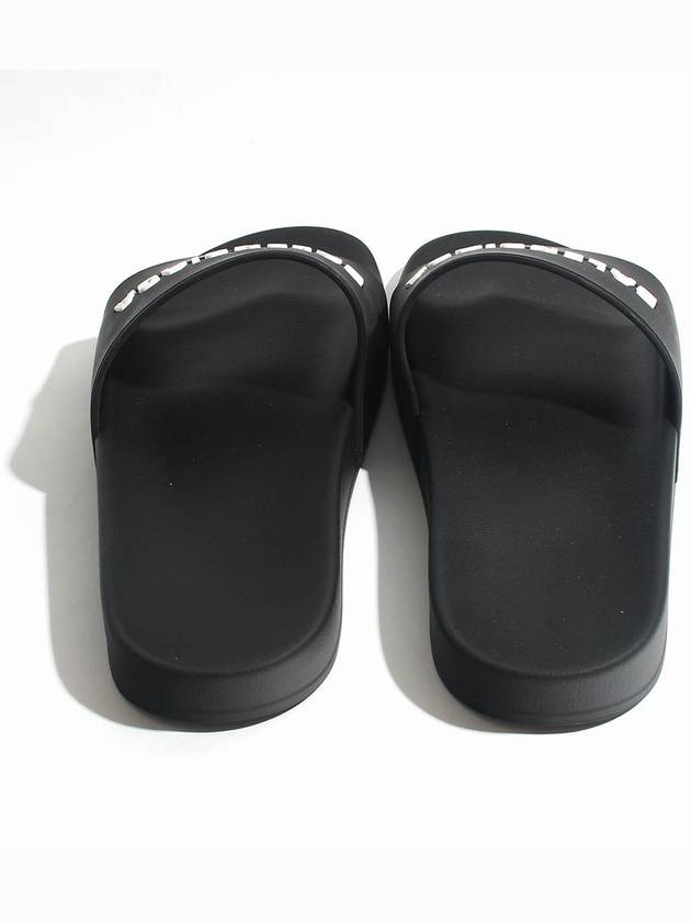 Luxury Balenciaga Men's Logo Full Slippers Black