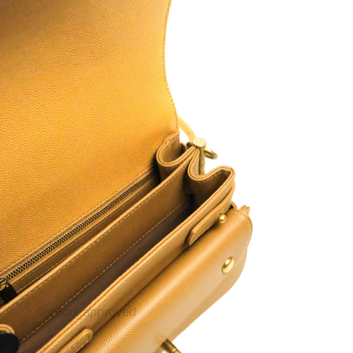 Chanel Mini Messenger Bag Beige Caviar Gold Hardware 21K