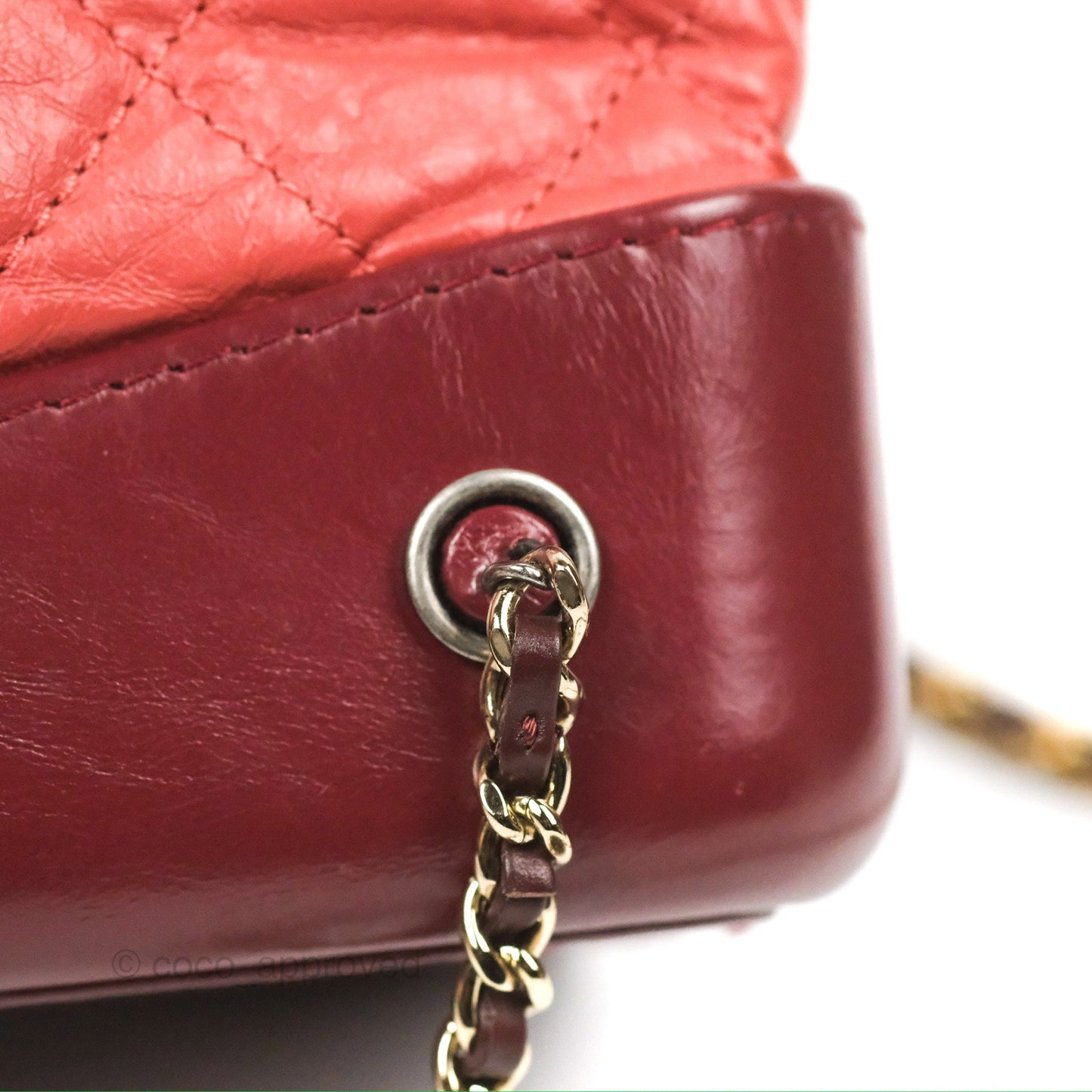 Chanel Medium Gabrielle Backpack Quilted Red Aged Calfskin