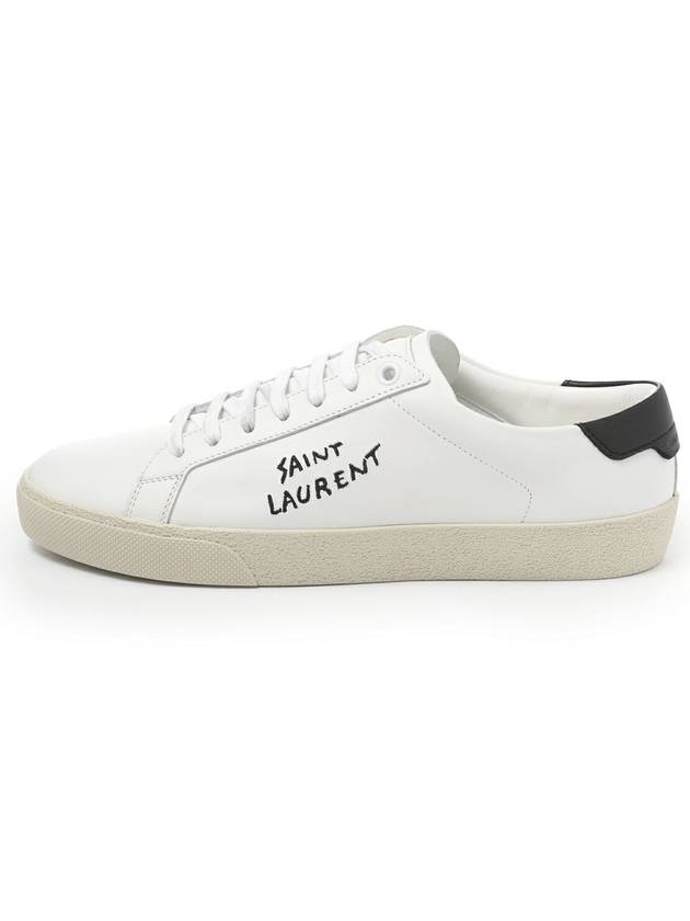 Luxury Saint Laurent Court Classic Black Tab Low Top Sneakers White