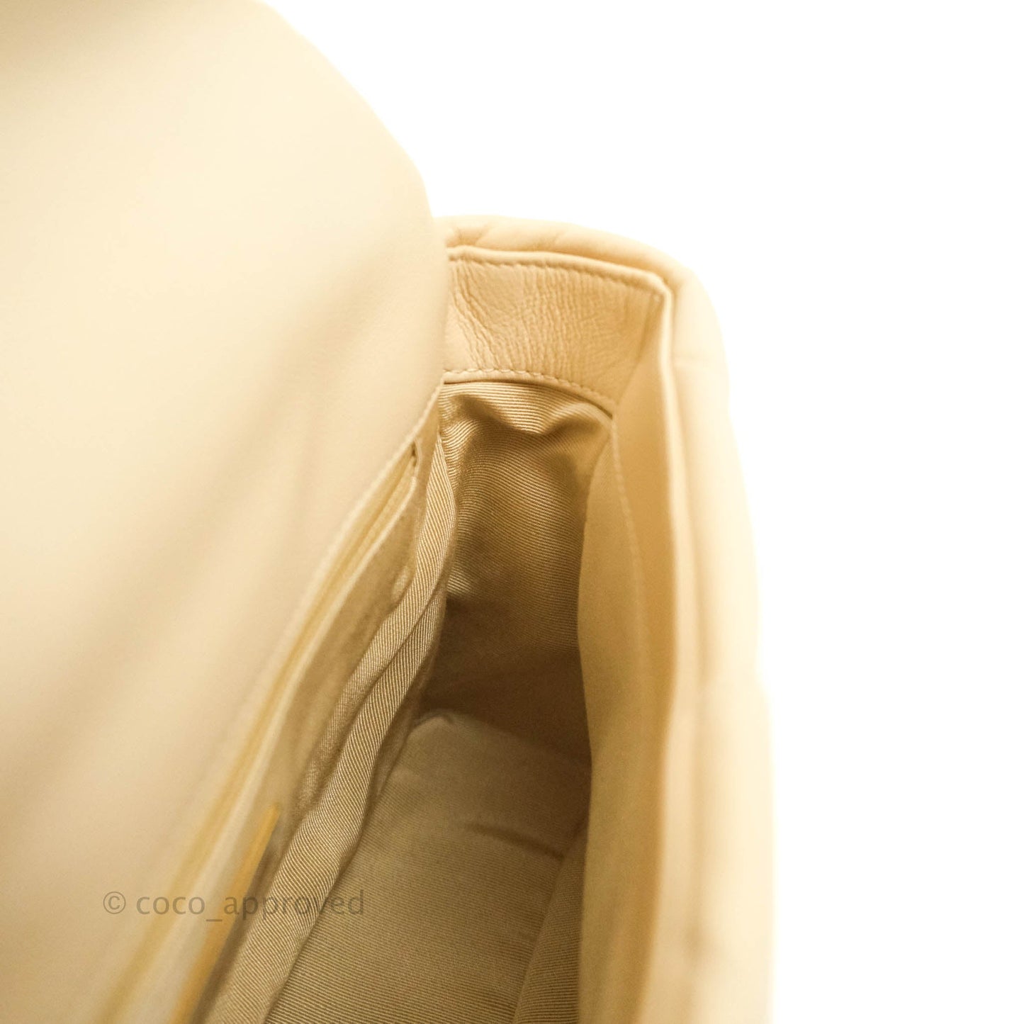 Chanel 19 Small Beige Goatskin Mixed Hardware