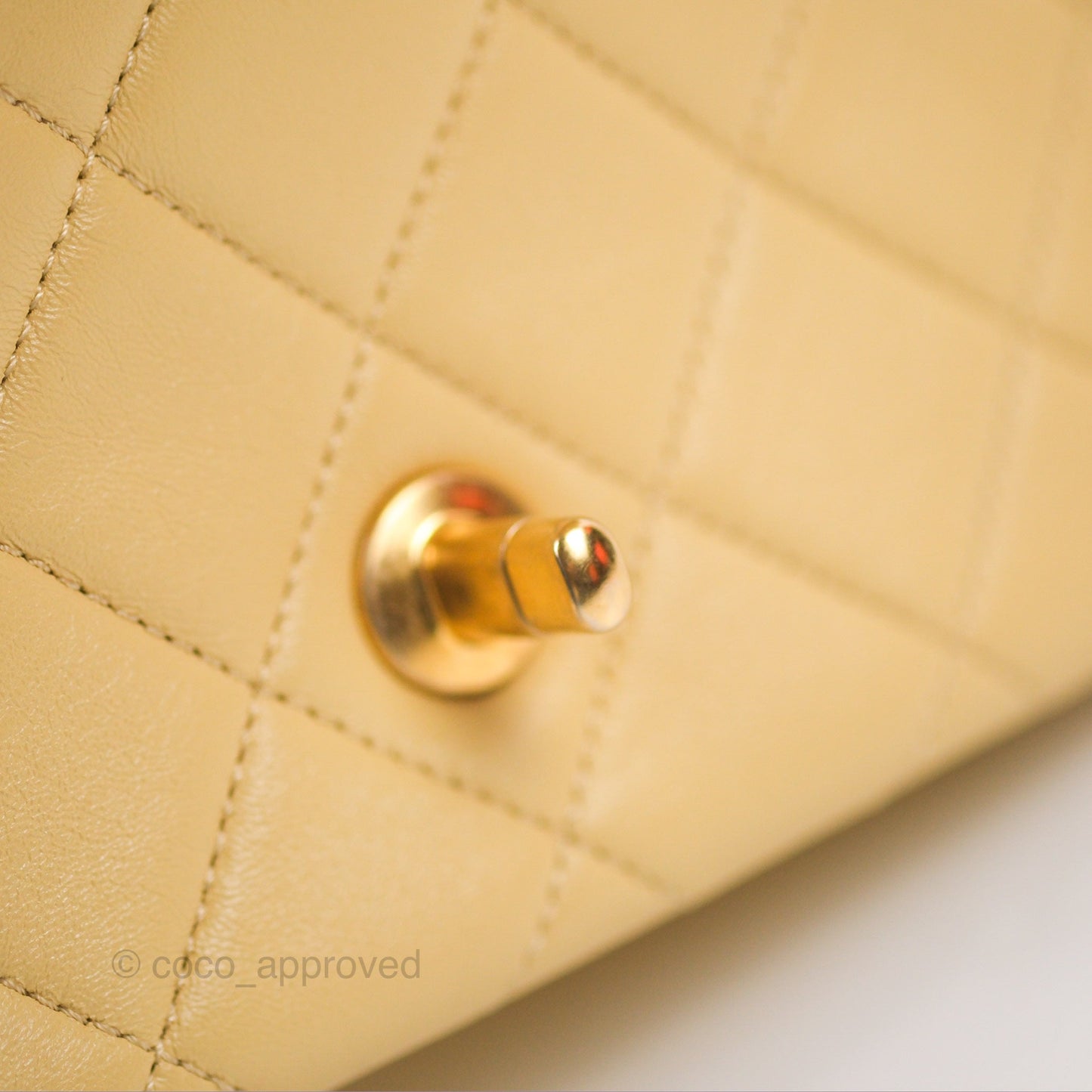 Chanel Small Flap Bag with Chain Strap Yellow Lambskin Aged Gold Hardware