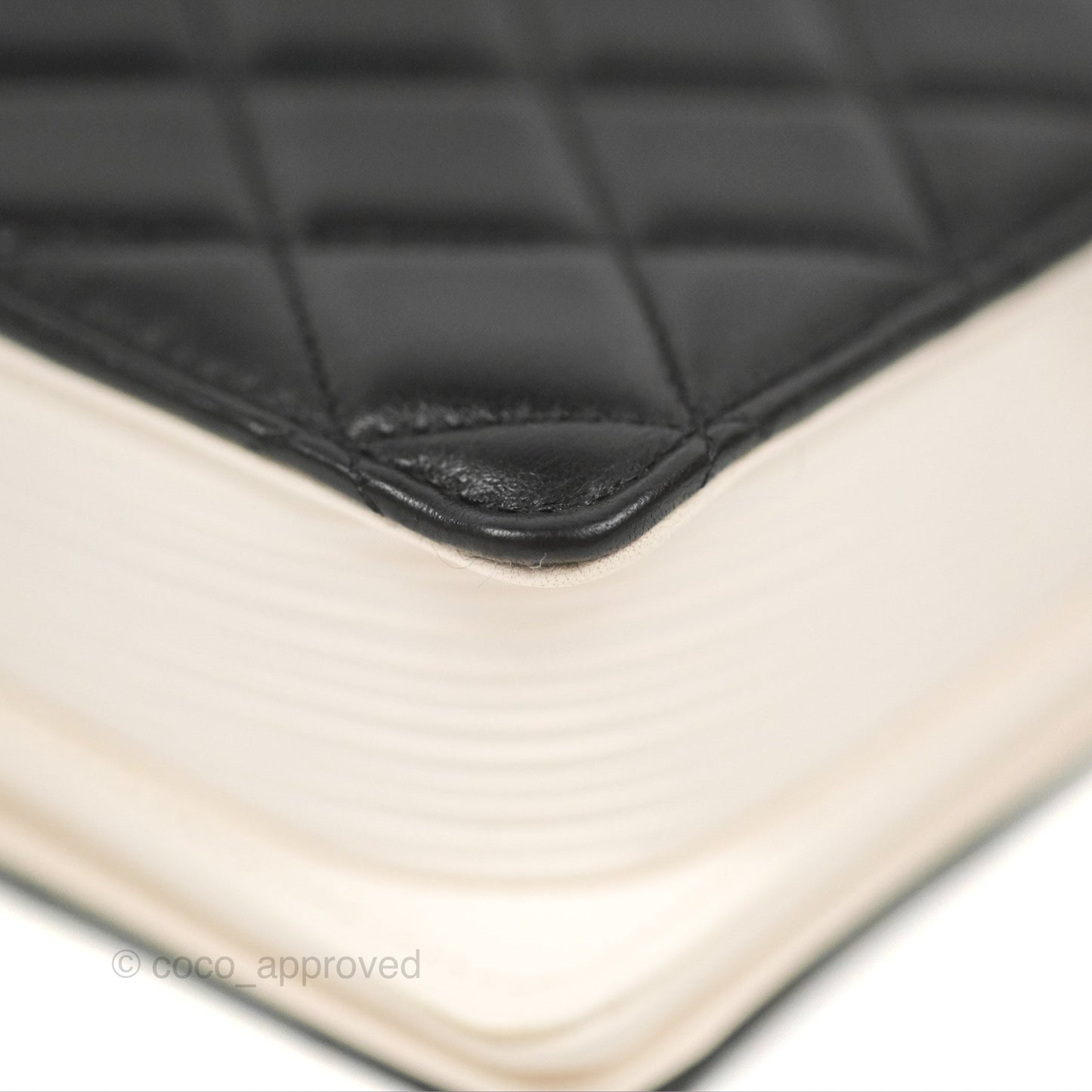 Chanel Quilted Book Wallet on Chain WOC Black Lambskin Gold Hardware