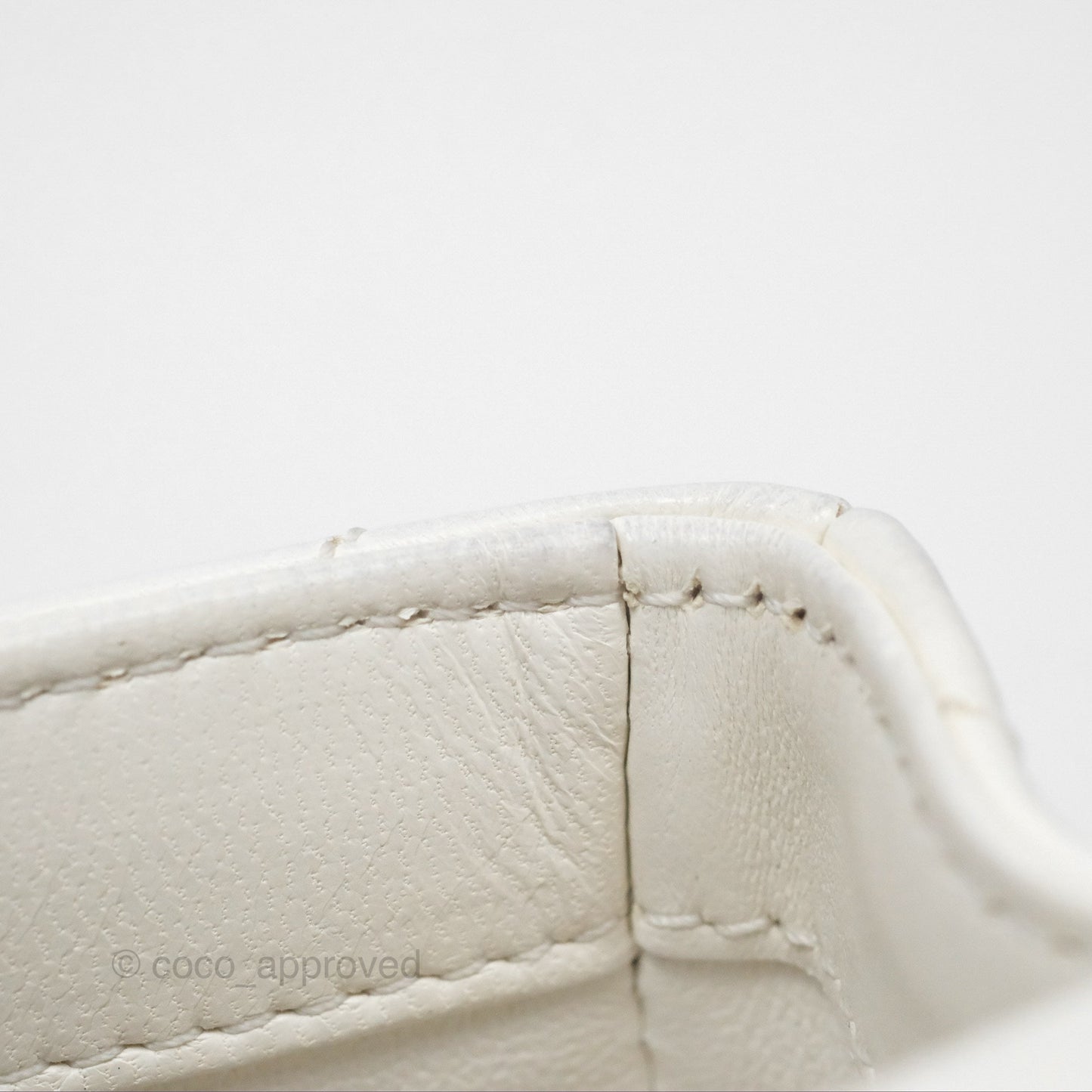 Chanel Top Handle Mini Flap Ivory White Lambskin Gold Hardware