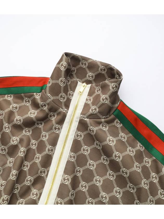 Luxury Gucci Trending 2025 Interlocking G Zip-up Crop Jacket Brown