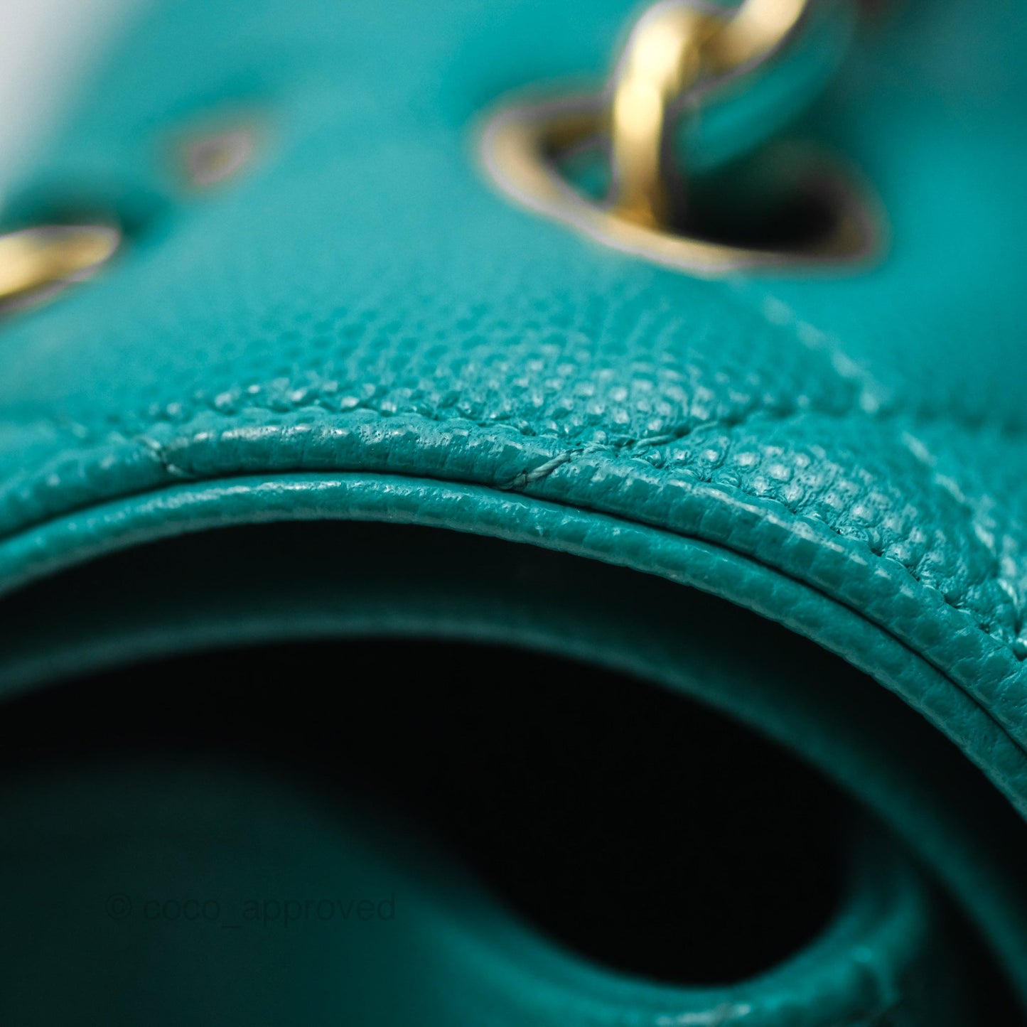 Chanel Jumbo Double Flap Turquoise Caviar Gold Hardware⁣⁣