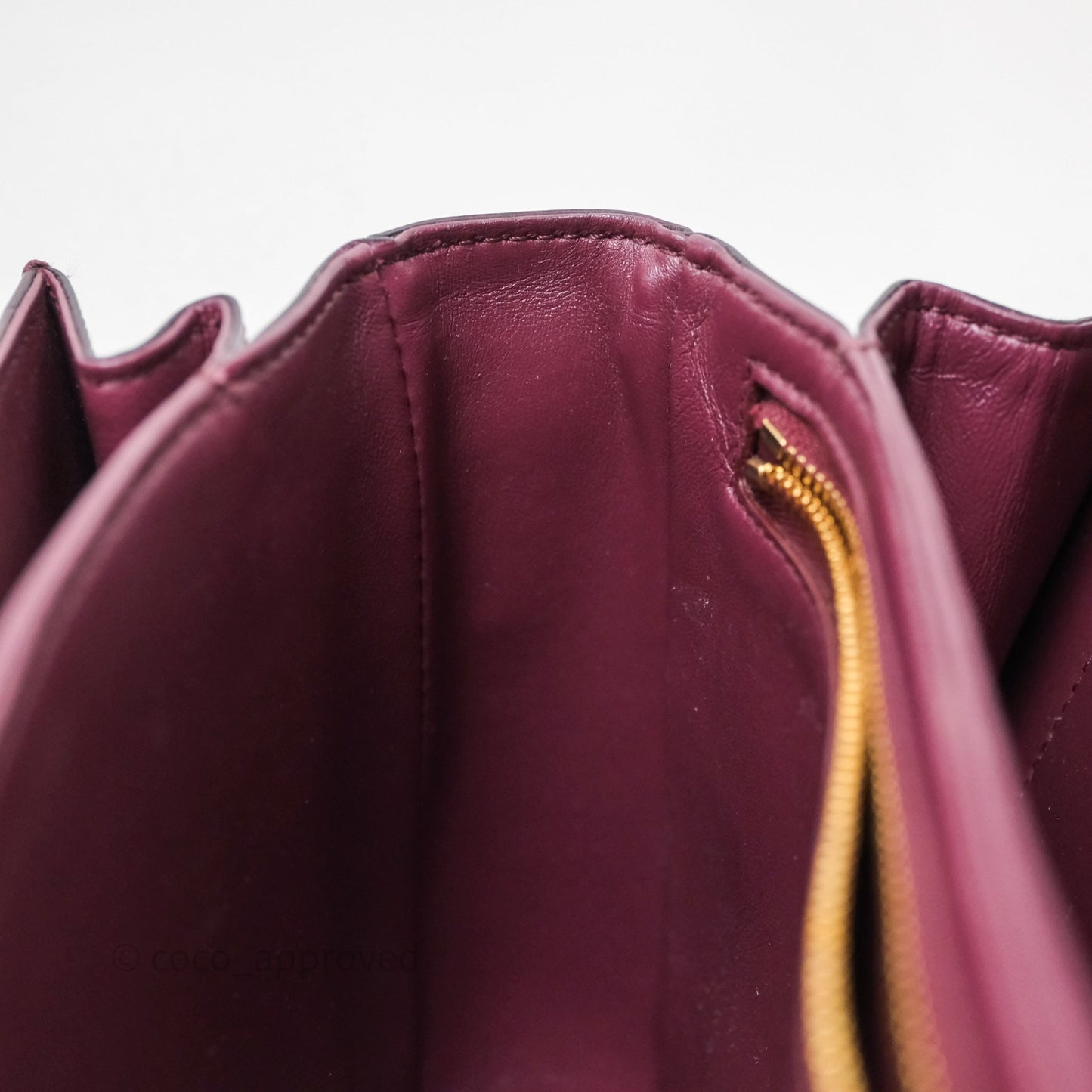 Celine Medium Triomphe Acai Burgundy Shiny Calfskin Gold Hardware